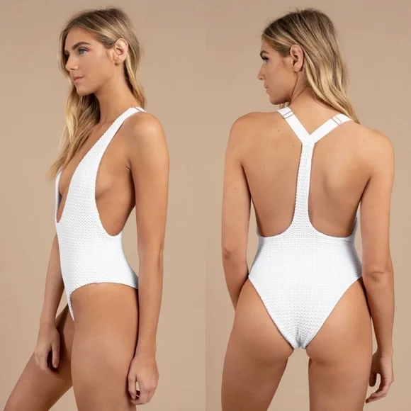 Blue Life ENDLESS White Plunging Racerback One Piece - Picture 3 of 7